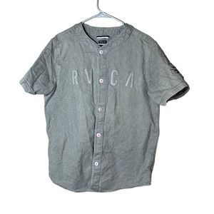 RVCA Strikeout Baseball Jersey Button Front Short Sleeve Size Large